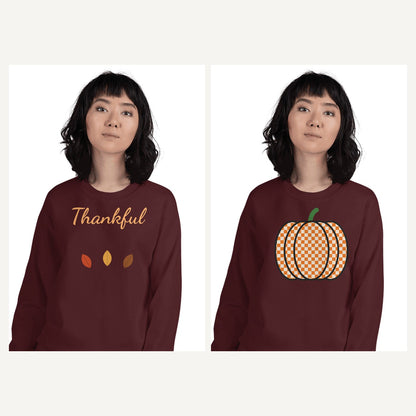 Fall Sweatshirts for Women in Maroon, matching set