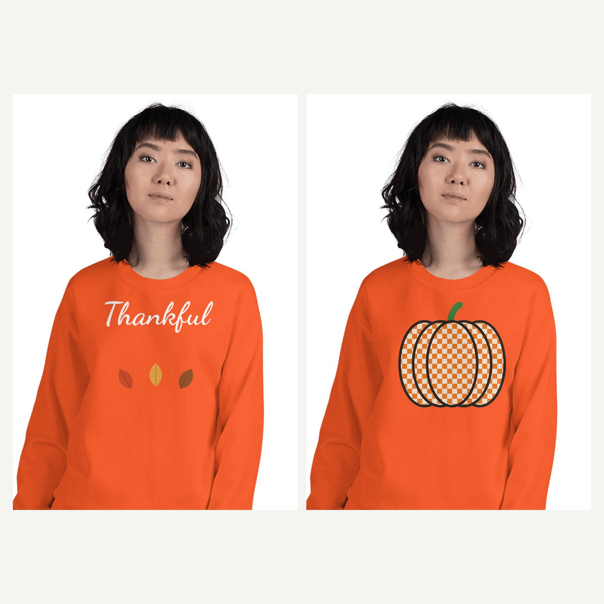 Fall Sweatshirts for Women in Orange, matching set