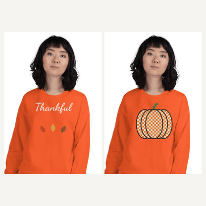 Fall Sweatshirts for Women in Orange, matching set