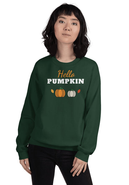 Hello Pumpkin sweatshirt in Forest Green