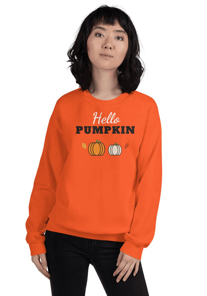 Hello Pumpkin sweatshirt in Orange