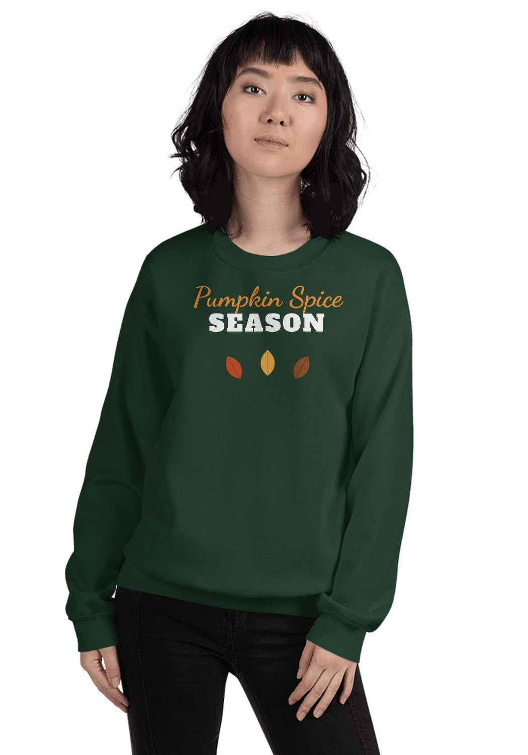 Pumpkin Spice Season sweatshirt in Forest Green