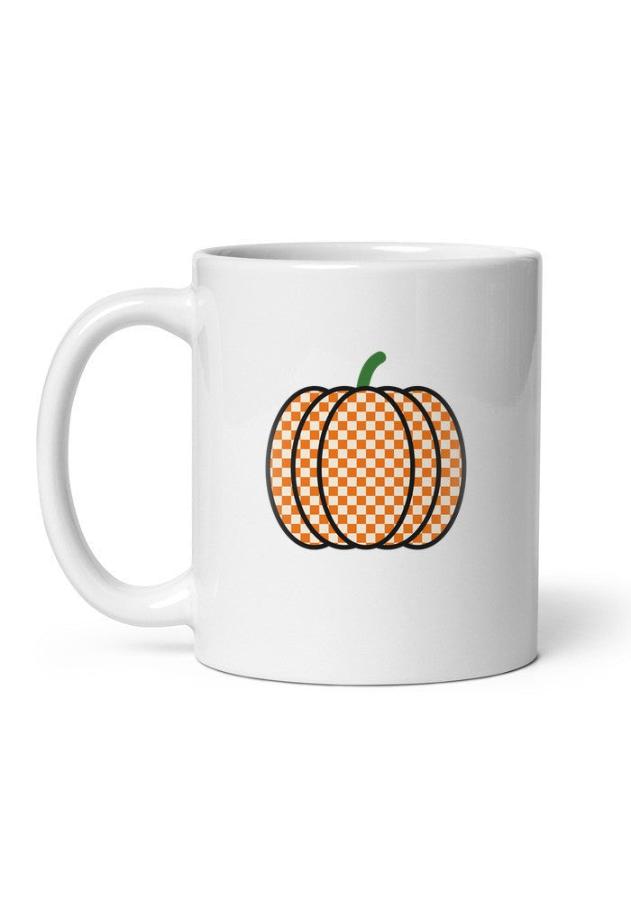 Checkered Pumpkin mug