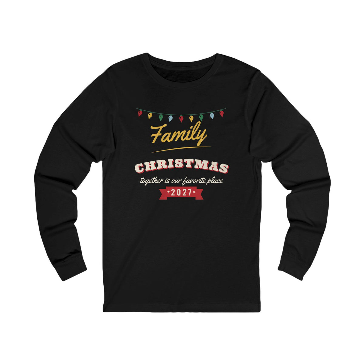 Family Christmas 2027 Christmas pajama shirt, black