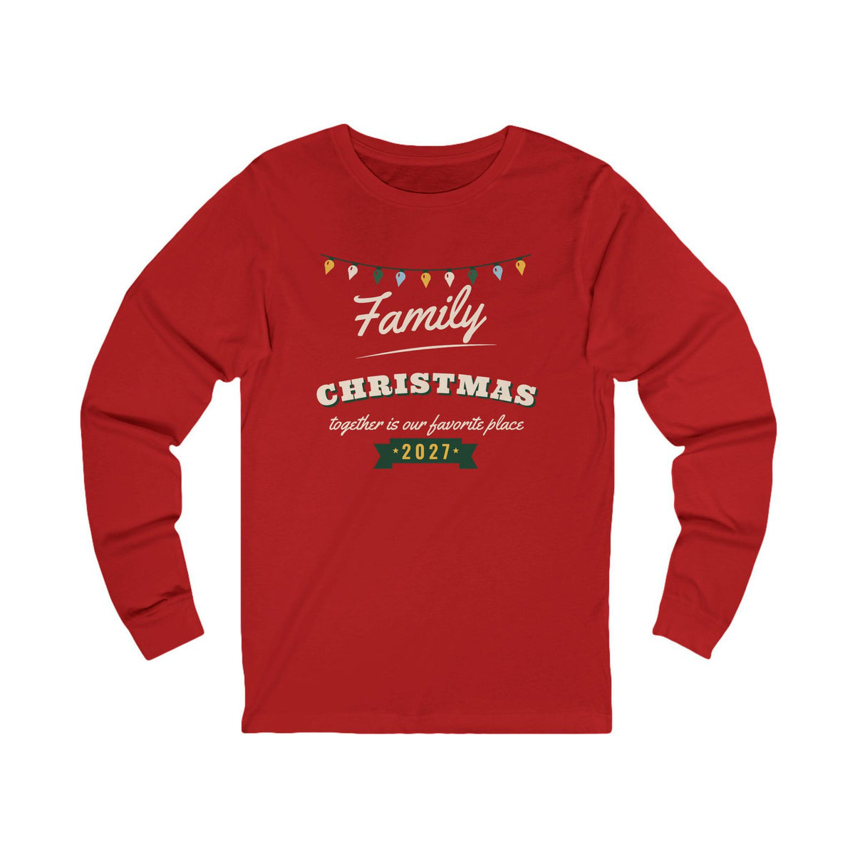 Family Christmas 2027 Christmas pajama shirt, red