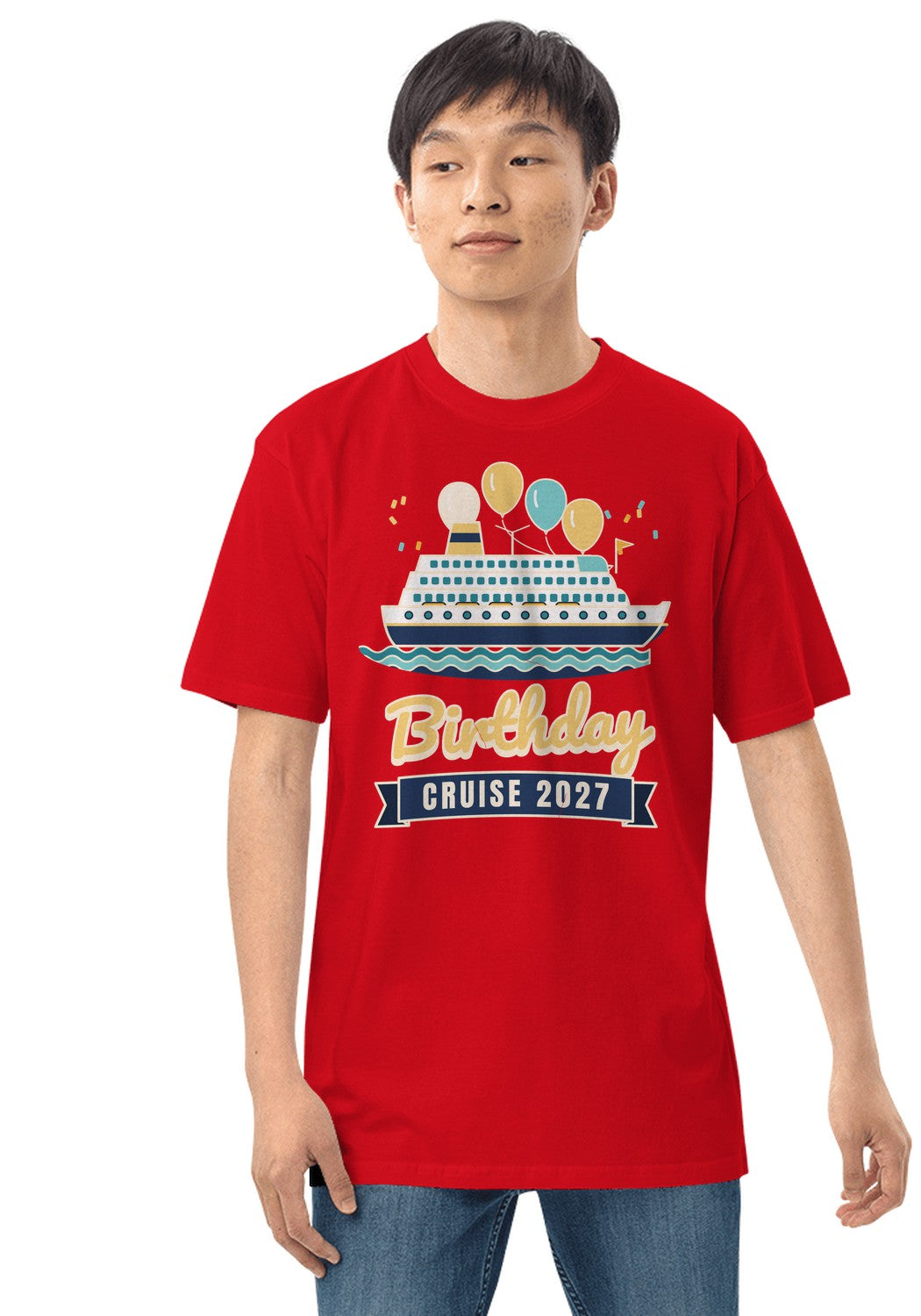 Birthday Cruise 2027 t-shirt in Red