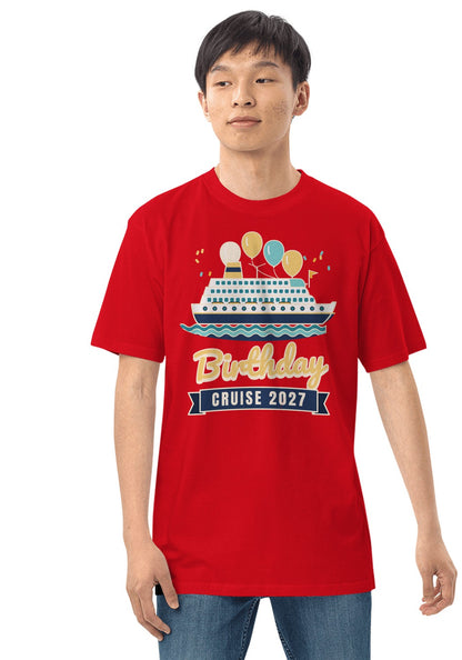 Birthday Cruise 2027 t-shirt in Red