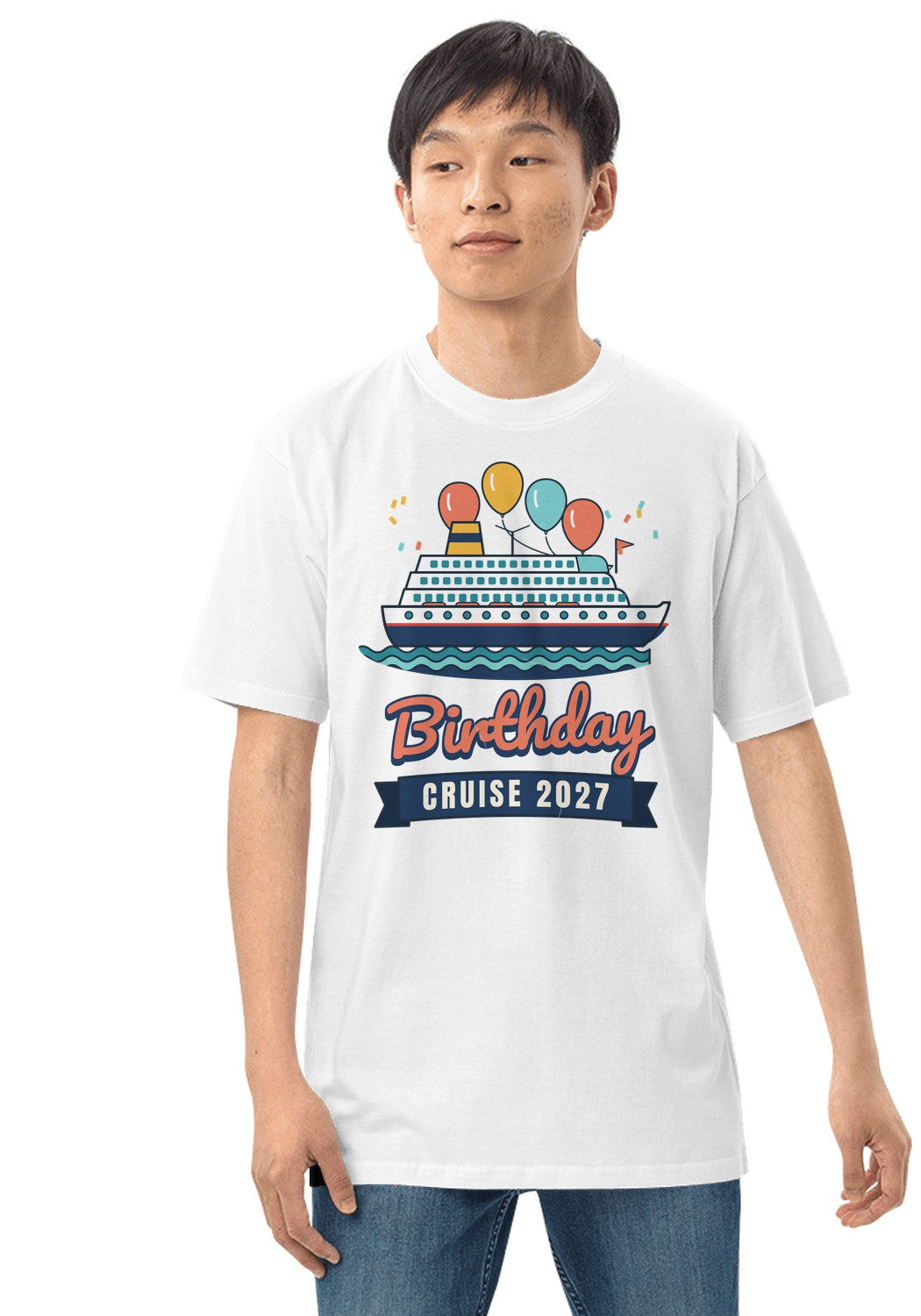 Birthday Cruise 2027 t-shirt in White