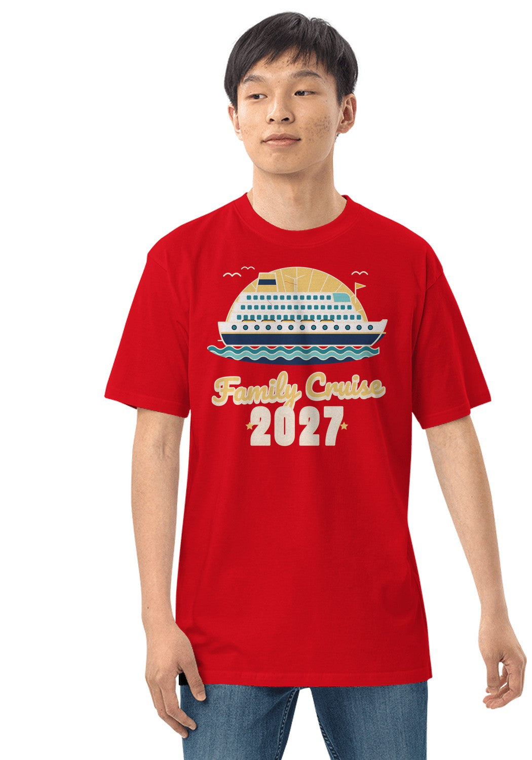 Family Cruise 2027 t-shirt in Red