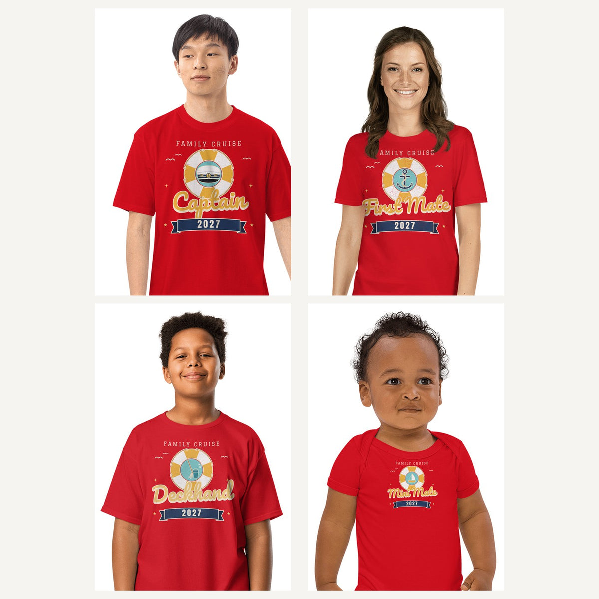 Family Cruise 2027 Shirts in Red, family set