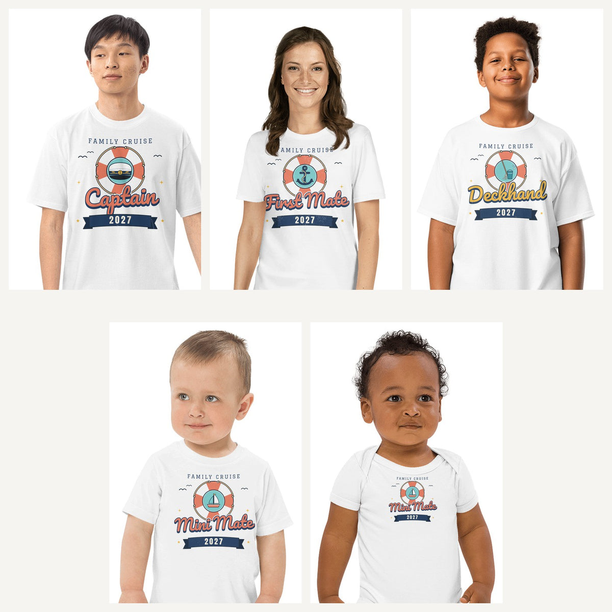 Family Cruise 2027 Shirts in White, family set