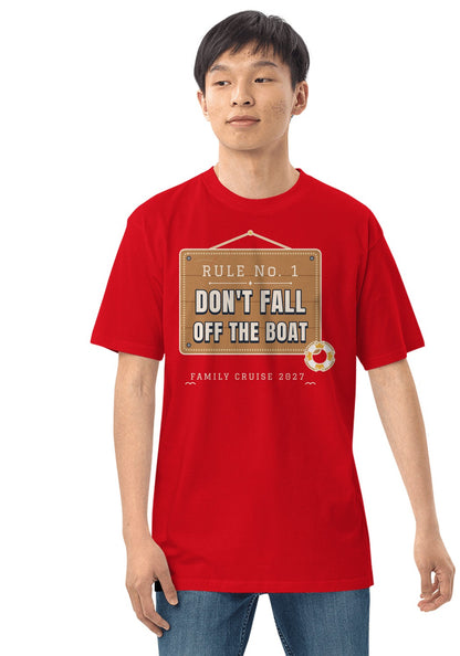 Rule No. 1: Don't Fall Off the Boat t-shirt in Red