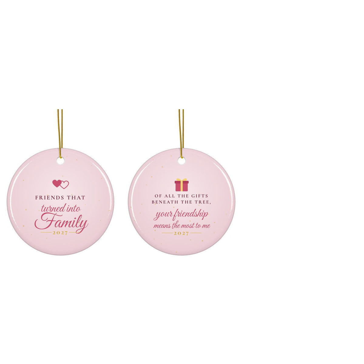 Friendship Christmas ornament: all designs