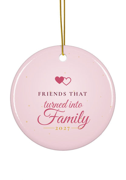 Friends That Turned Into Family ornament, circle shape