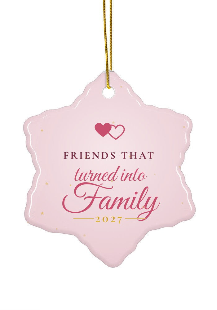 Friends That Turned Into Family ornament, snowflake shape