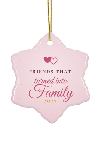Friends That Turned Into Family ornament, snowflake shape
