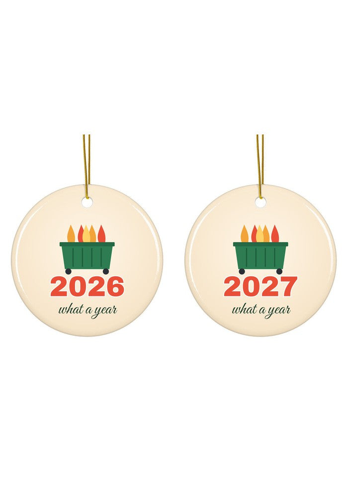 Funny Christmas ornament dated 2026 or 2027