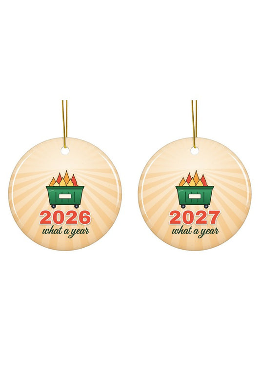 Funny Christmas ornament dated 2026 or 2027