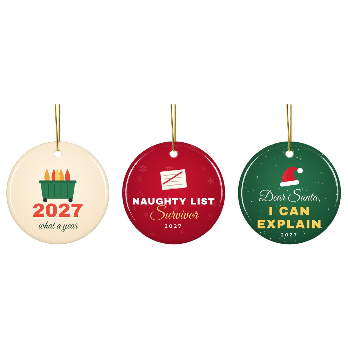 Funny Christmas ornament: all designs