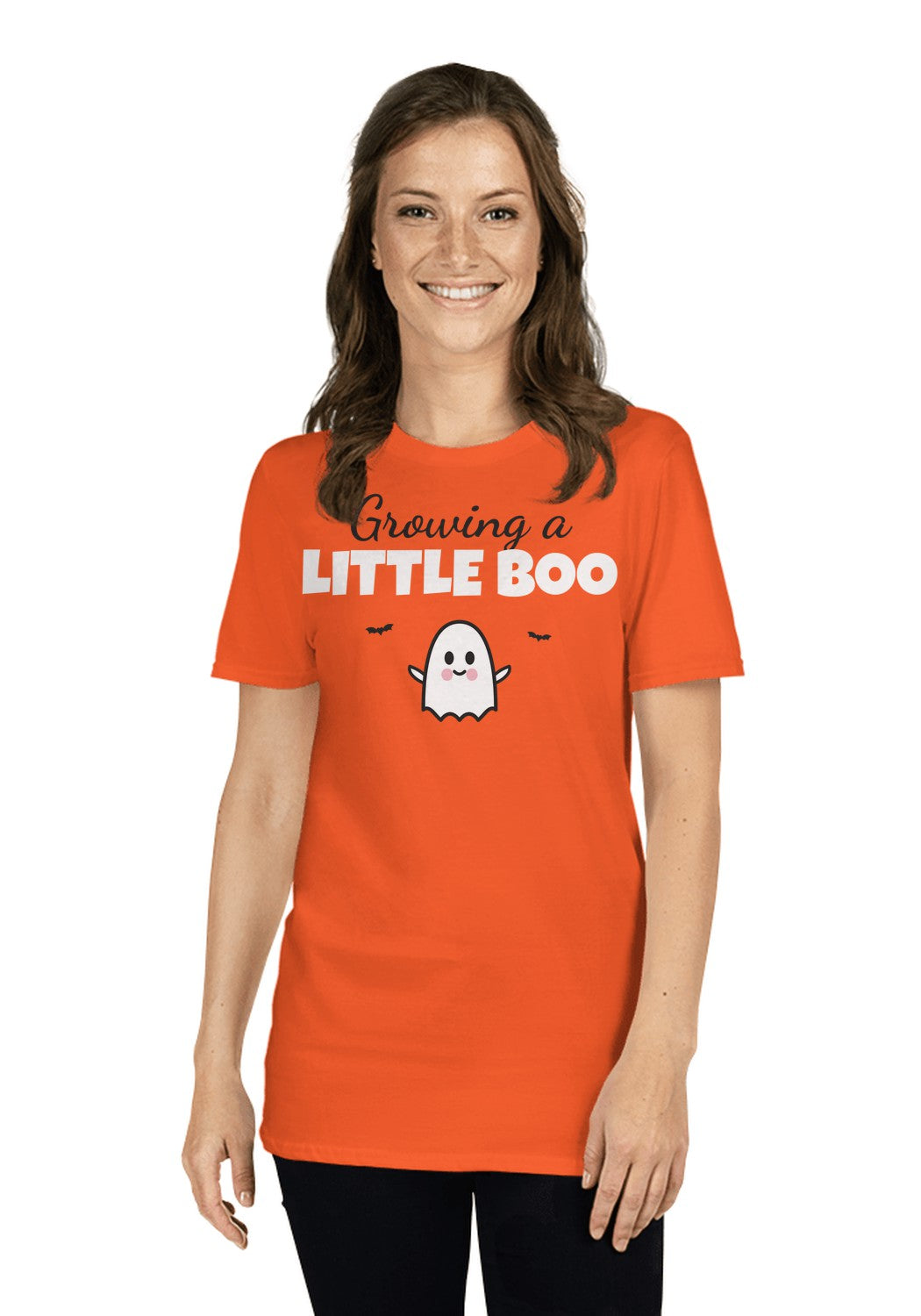Growing a Little Boo t-shirt in Orange