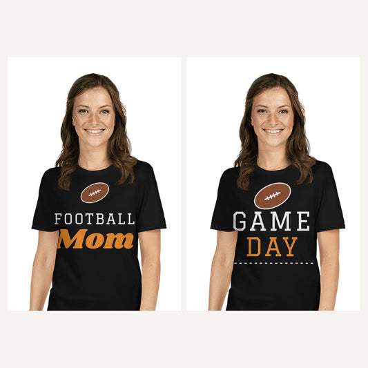 Game Day and Sports Mom Shirts in Black, matching set