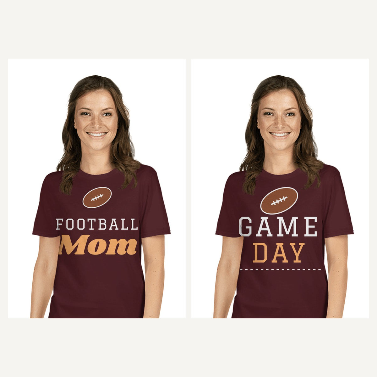 Game Day and Sports Mom Shirts in Maroon, matching set