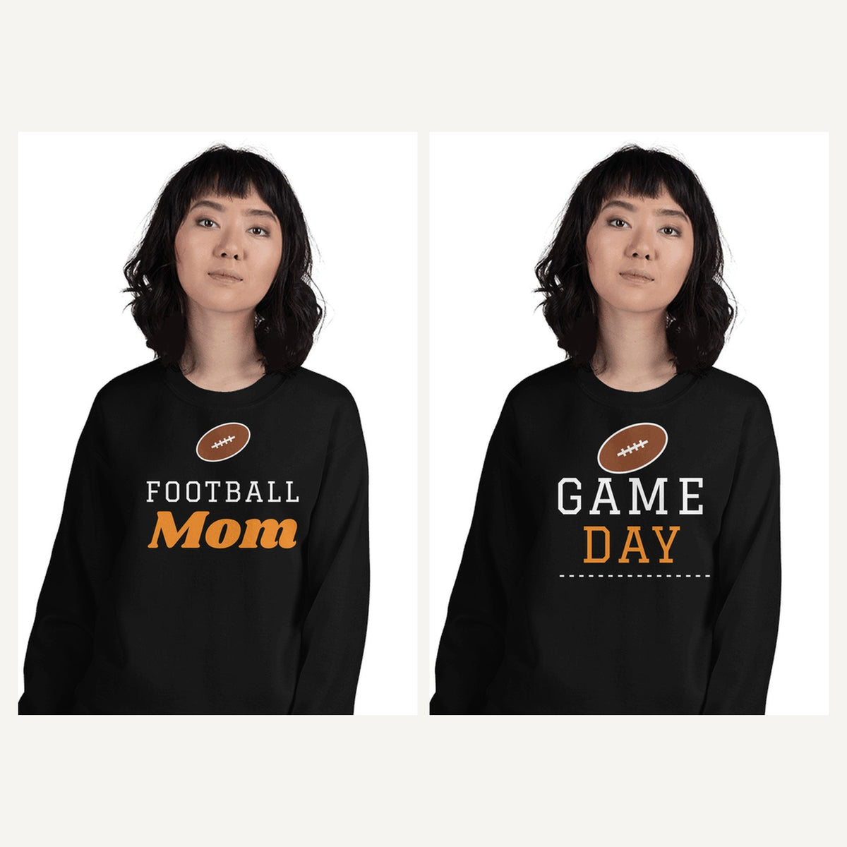 Game Day and Sports Mom Sweatshirts in Black, matching set