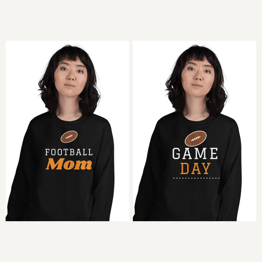 Game Day and Sports Mom Sweatshirts in Black, matching set