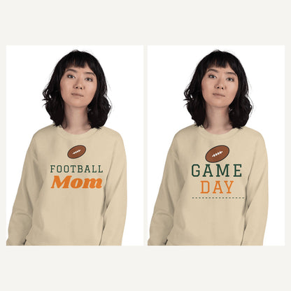 Game Day and Sports Mom Sweatshirts in Sand, matching set