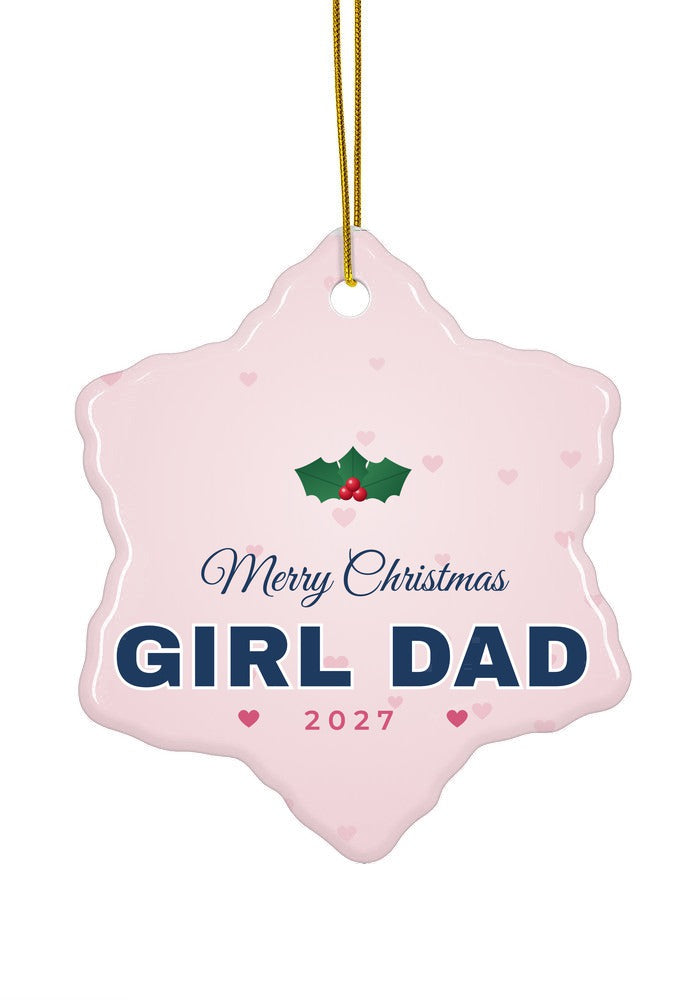 Girl Dad Christmas ornament, 2027, snowflake shape