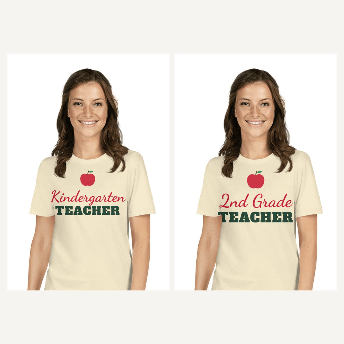 Grade Level Teacher Shirts in Natural, matching set
