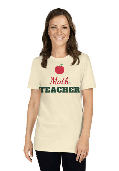 Math Teacher t-shirt in Natural
