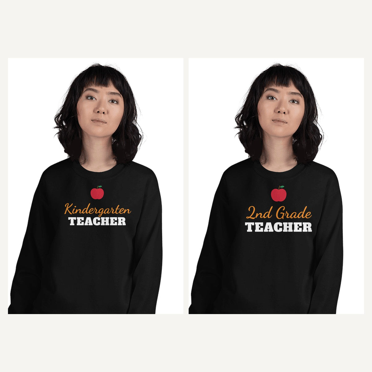 Grade Level Teacher Sweatshirts in Black, matching set
