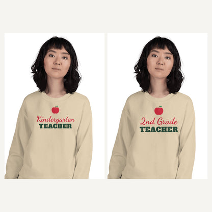 Grade Level Teacher Sweatshirts in Sand, matching set