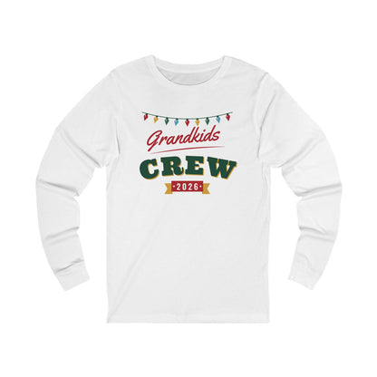 Grandkids Crew 2026 Christmas pajama shirt, white
