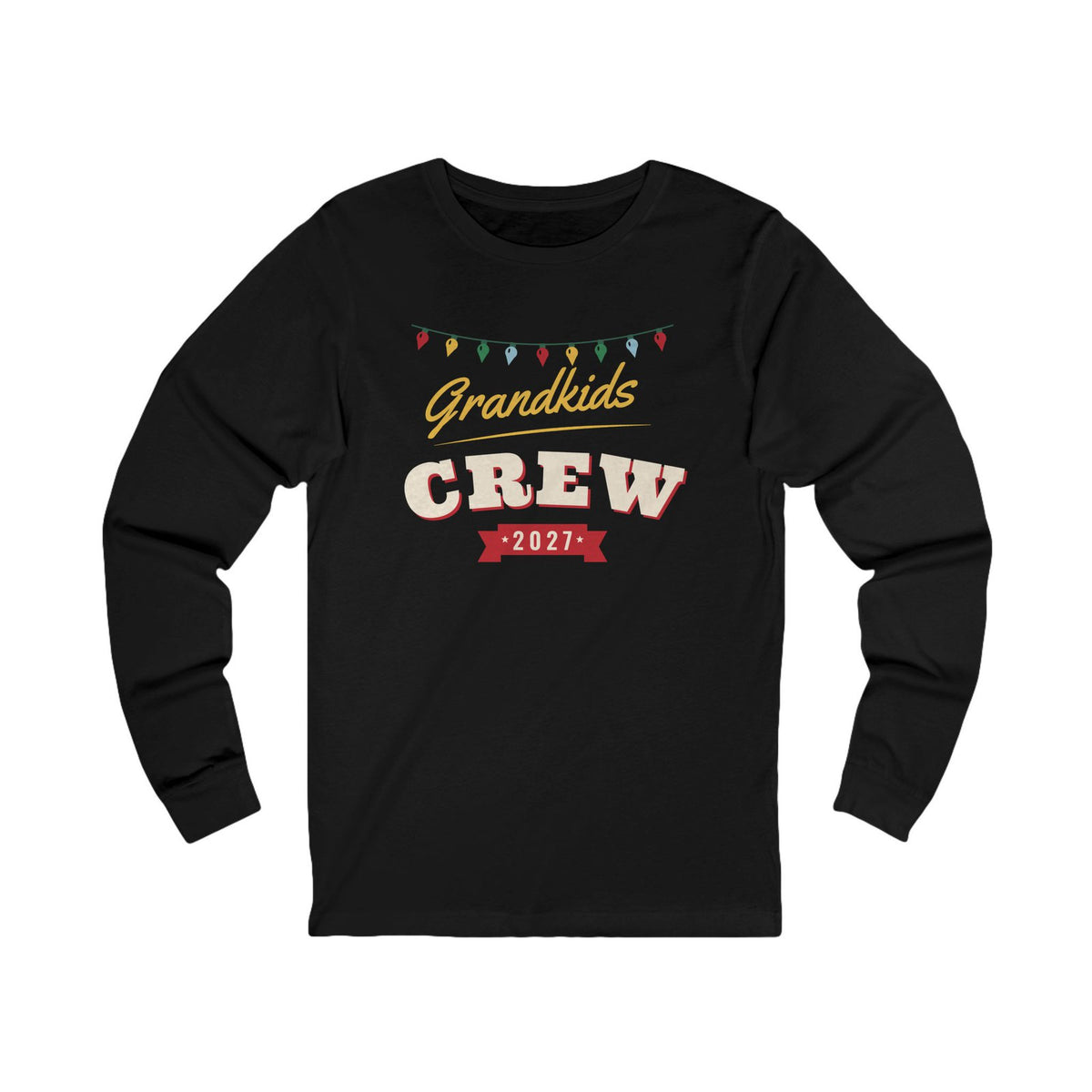 Grandkids Crew 2027 Christmas pajama shirt, black