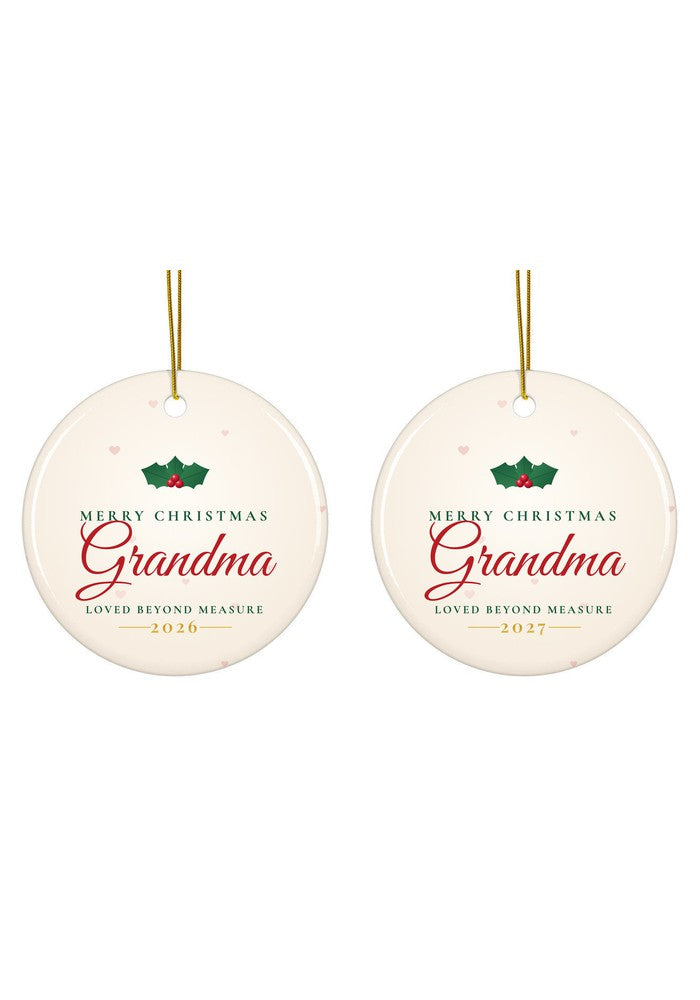 Merry Christmas Grandma ornament dated 2026 or 2027