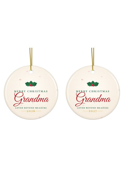Merry Christmas Grandma ornament dated 2026 or 2027