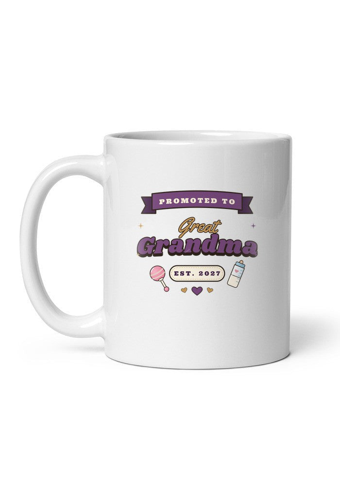 Promoted to Great-Grandma, Est. 2027 mug