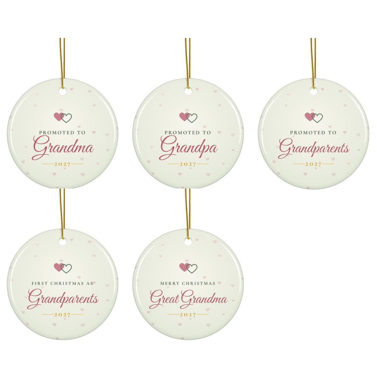 Grandparents Christmas ornament: all designs