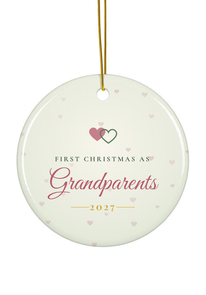 First Christmas as Grandparents ornament, circle shape