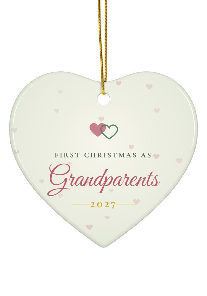 First Christmas as Grandparents ornament, heart shape