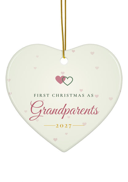First Christmas as Grandparents ornament, heart shape