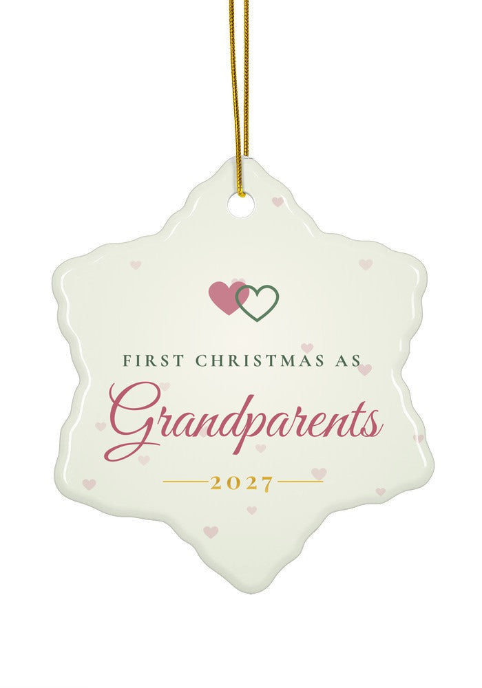 First Christmas as Grandparents ornament, snowflake shape