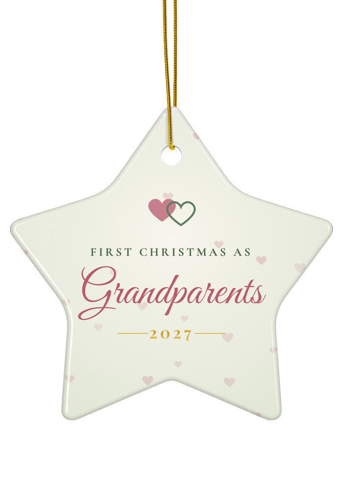 First Christmas as Grandparents ornament, star shape