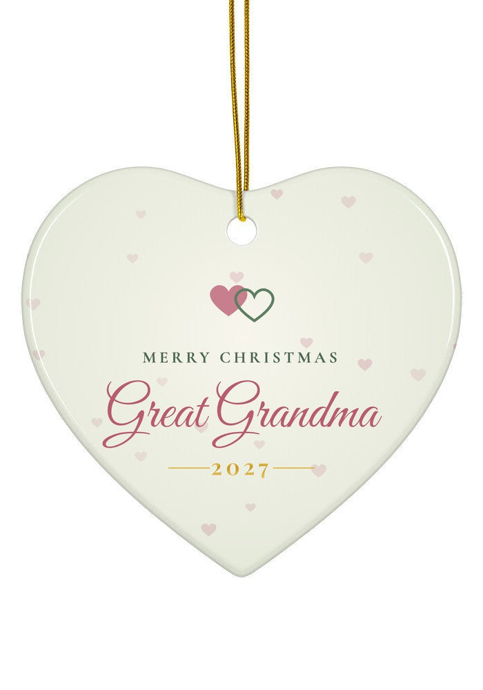 Great Grandma ornament, heart shape