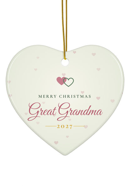Great Grandma ornament, heart shape