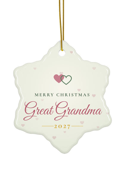 Great Grandma ornament, snowflake shape