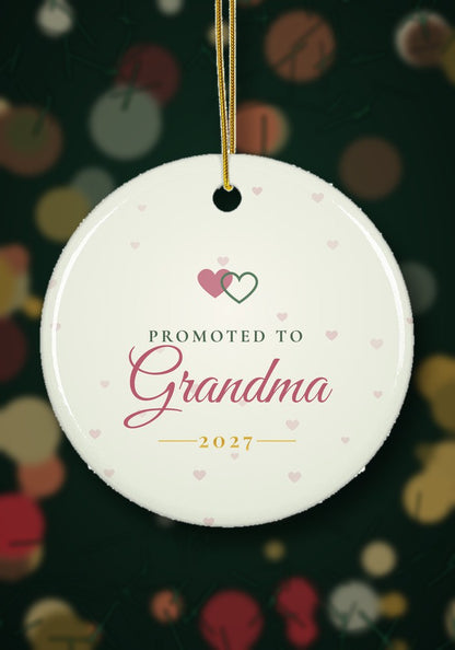 Grandparents Christmas ornament hanging on a Christmas tree