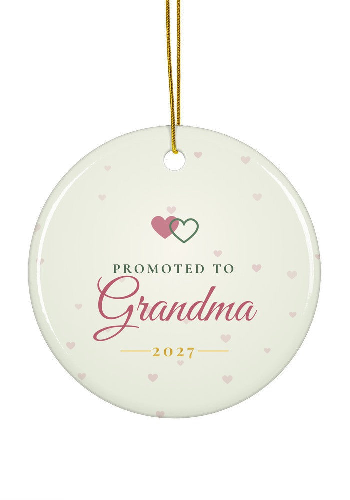 Promoted to Grandma ornament, circle shape